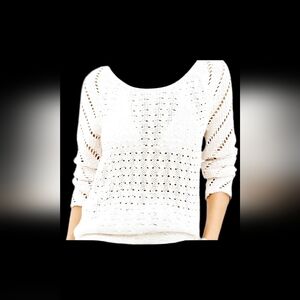 Lascana Open Knit Sweater - White Sz 4/6 NEW